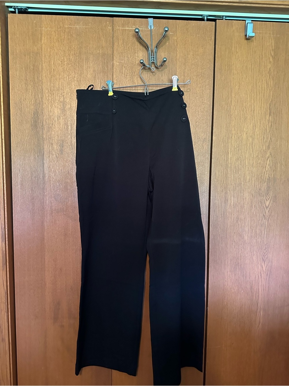 Midnight Velvet Black Straight-Leg Trousers